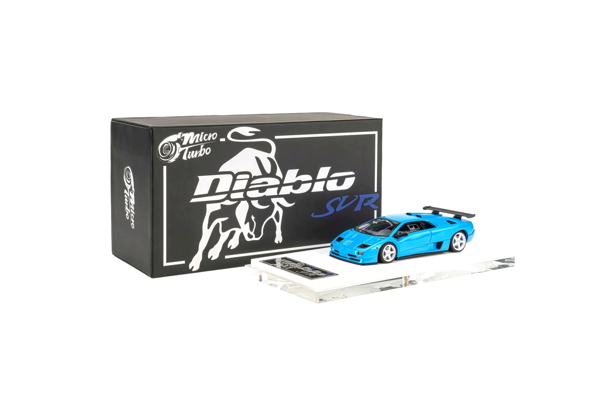 Lamborghini Custom Diablo SVR metallic blue 1:64 Microturbo