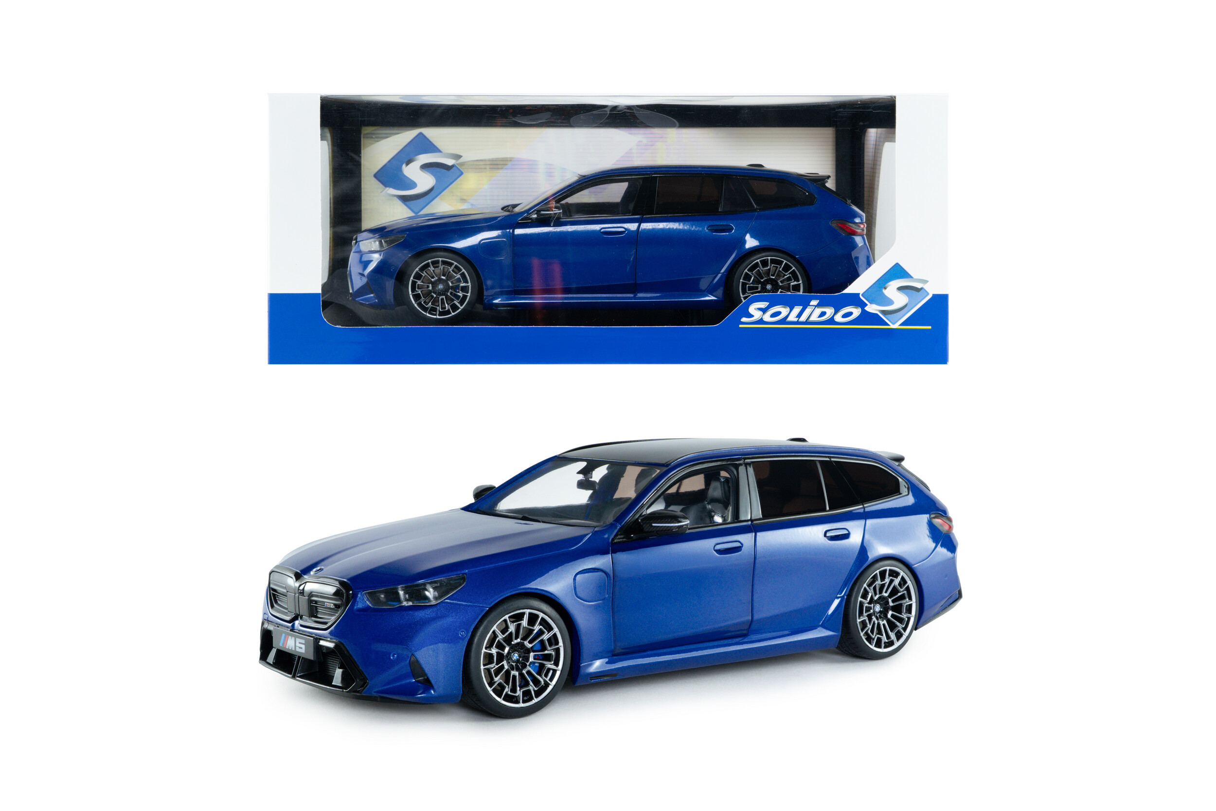 BMW M5 Touring 2024 marina bay blue metallic 1:18 Solido