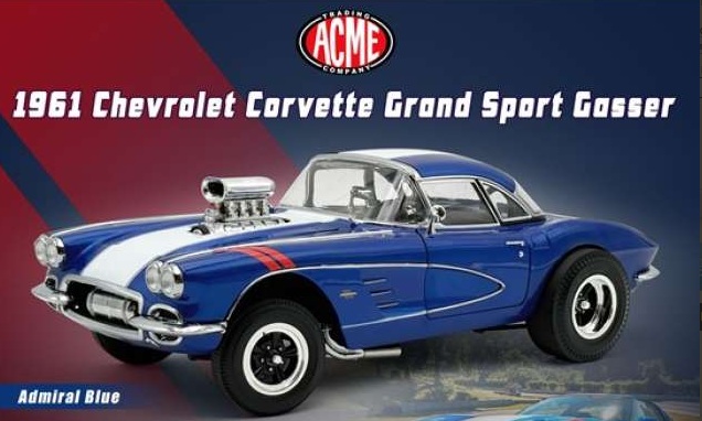 Chevrolet Corvette Grand Sport Gasser 1961 blue 1:18 Acme Diecast