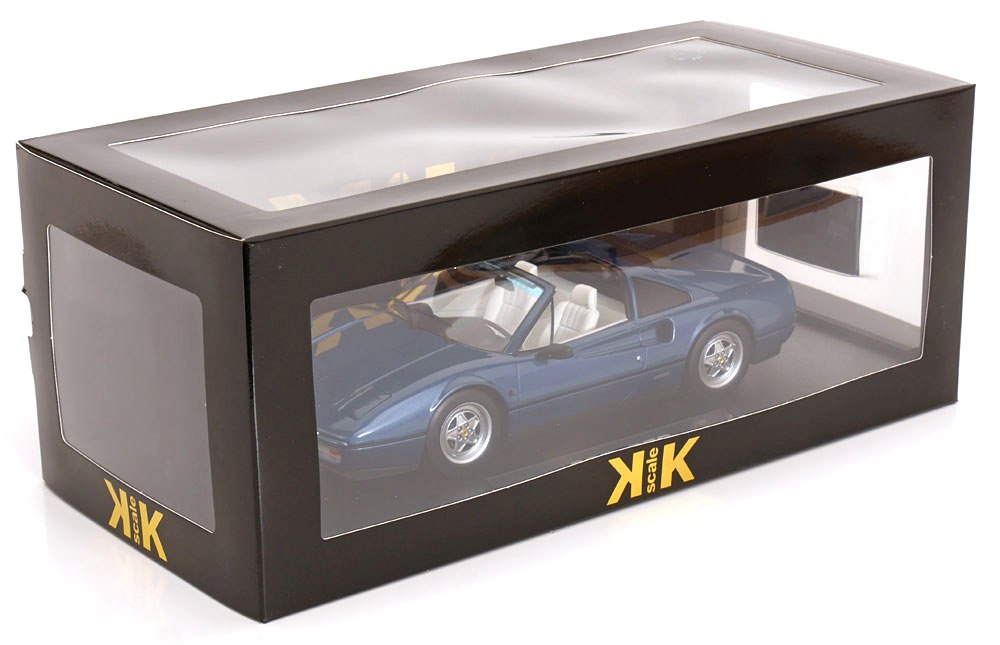 Ferrari 328 GTS Spider with Removable Hard Top 1985 blue metallic 1:18 KK Scale