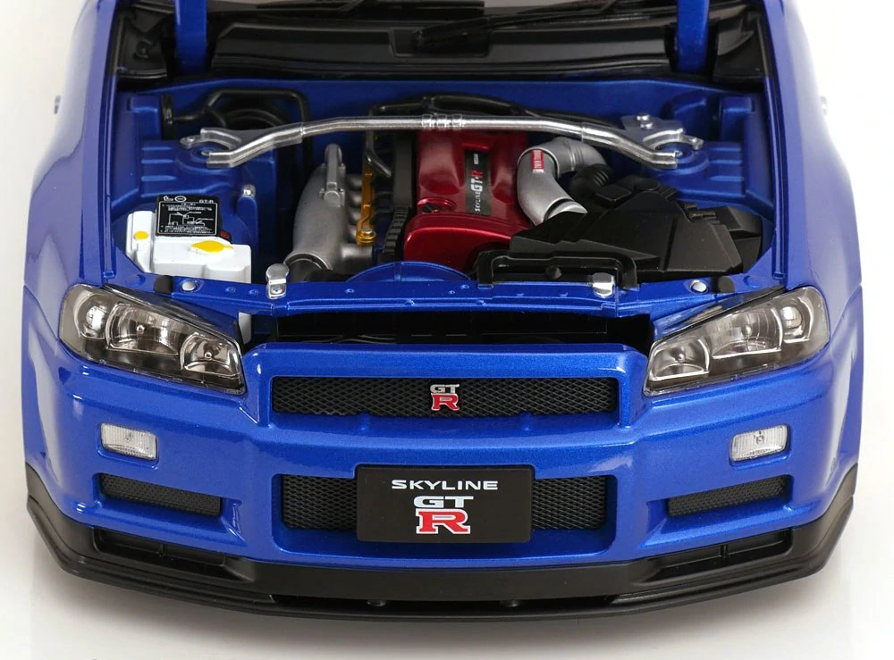 Nissan Skyline GT-R R34 V-Spec II 2001 BBS Rims blue metallic 1:12 KK Scale