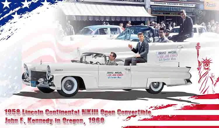Lincoln Continental MKIII *John F. Kennedy in Oregon 1960 white 1:18 Sun Star