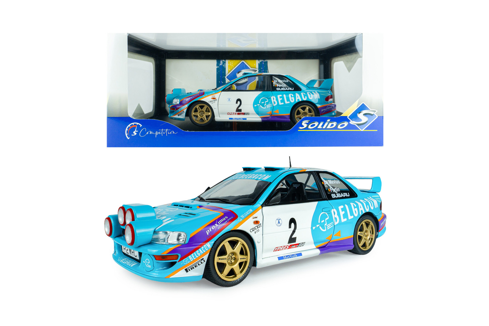 Subaru Impreza S5 WRC99 #2 Fortin/De Mevius Belgium Ypres Westhoek Rally 1998 1:18 Solido