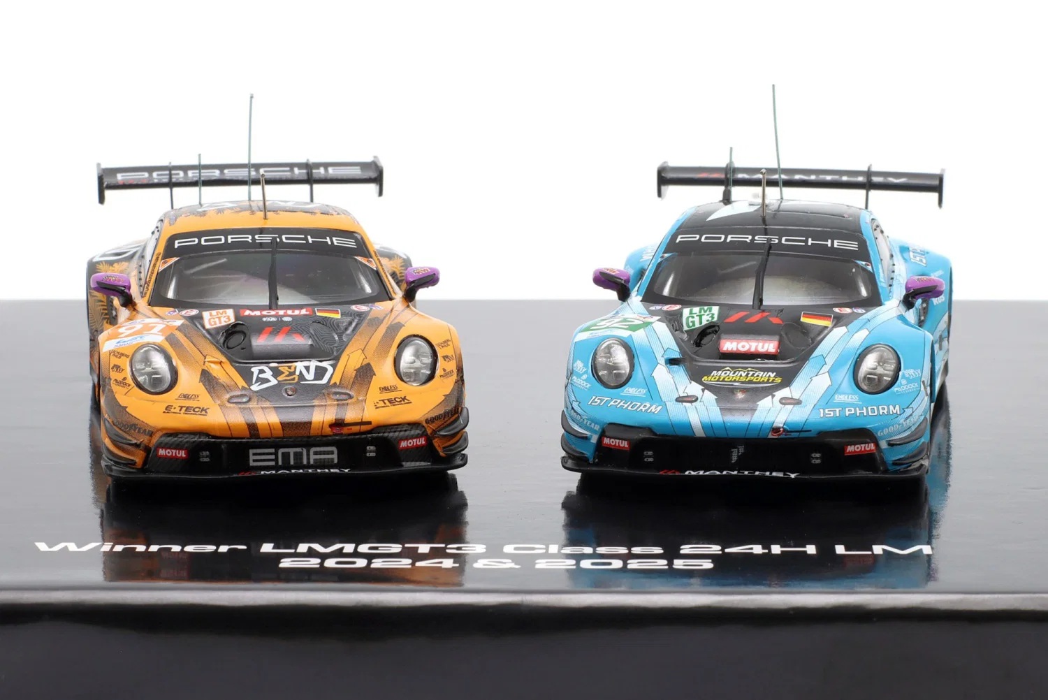 2 Cars Set: Porsche 911 GT3 R Winner LMGT3 Class 24H Le Mans 2024 & 2025 1:43 Ixo Models