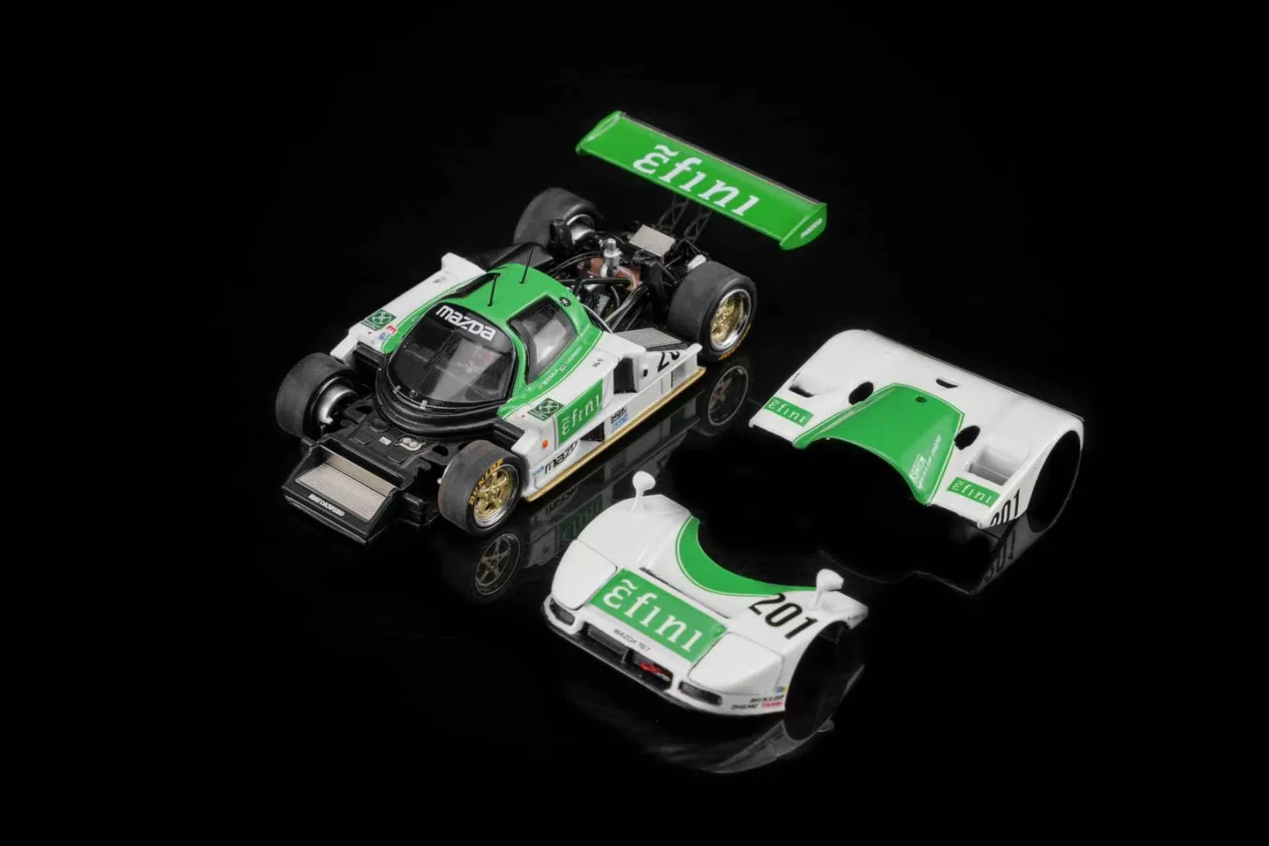 Mazda 787B 2.6L Team Mazdaspeed #201 JSPC Season 1991 white/green 1:64 Motorhelix 