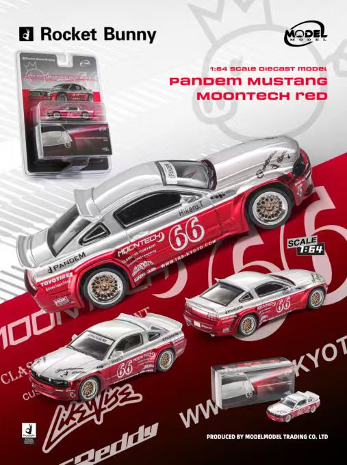 Ford Mustang Pandem Rocket Bunny moontech red 1:64 ModelModel