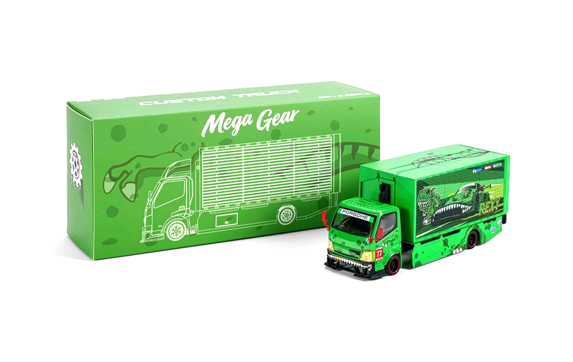 Custom Box Truck *Rexy* green 1:64 Mega Gear