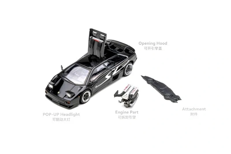 Lamborghini Custom Diablo SV metallic black 1:64 Microturbo