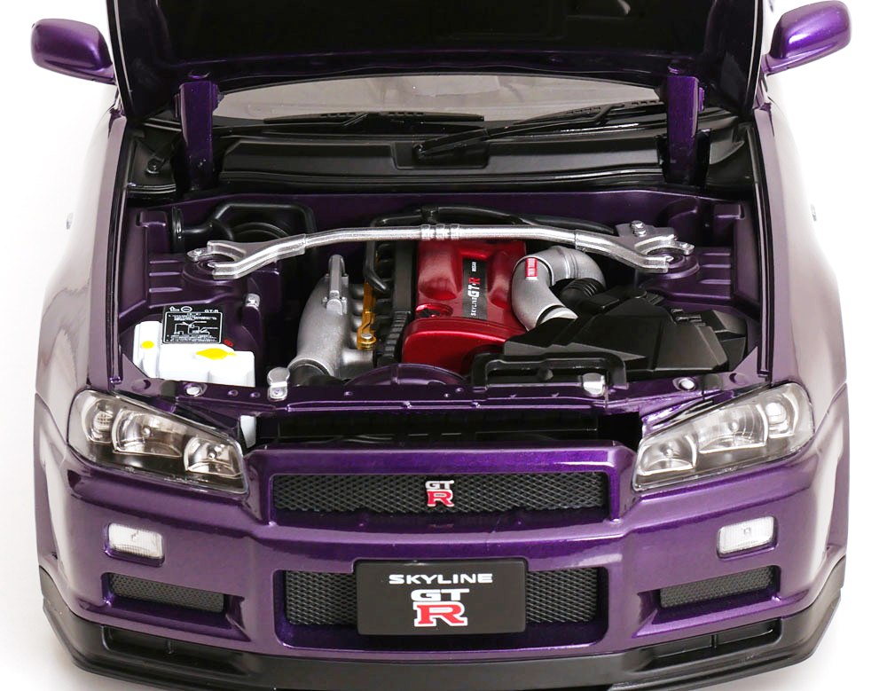 Nissan Skyline GT-R R34 V-Spec II 2001 OEM Rims purple metallic 1:12 KK Scale
