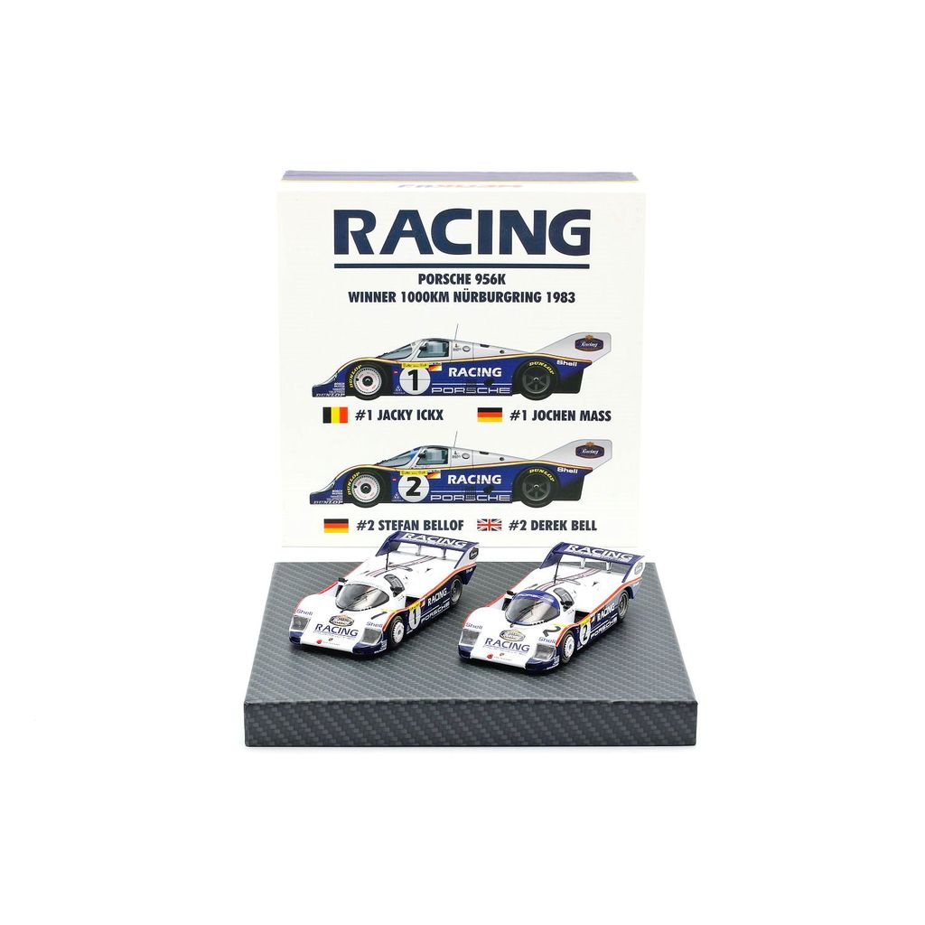 2-car Set Porsche 956K #1 Jacky Ickx, Jochen Mass & #2 Stefan Bellof, Derek Bell 1000km Nürburgring 1983 1:43 Werk83