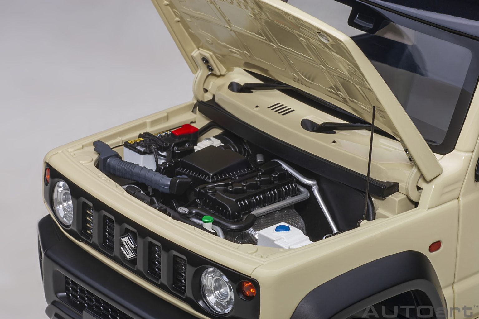 Suzuki Jimny SIERRA 2018 chiffon ivory metallic/black roof 1:18 AUTOart