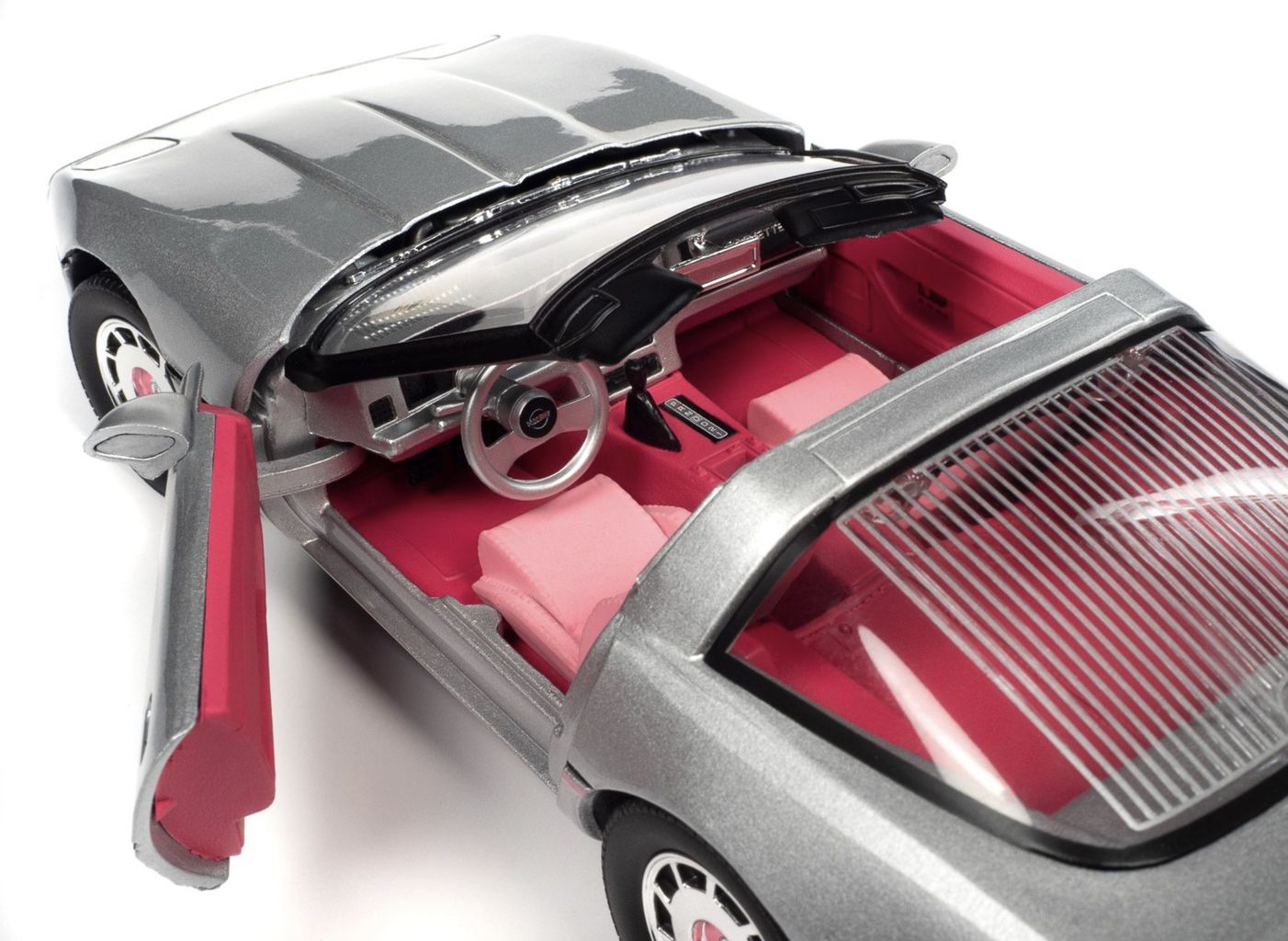 Barbie Chevy Corvette 1986 silver/Barbie pink 1:18 Auto World