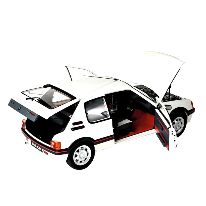 Peugeot 205 GTI white 1:8 Ixo Models 