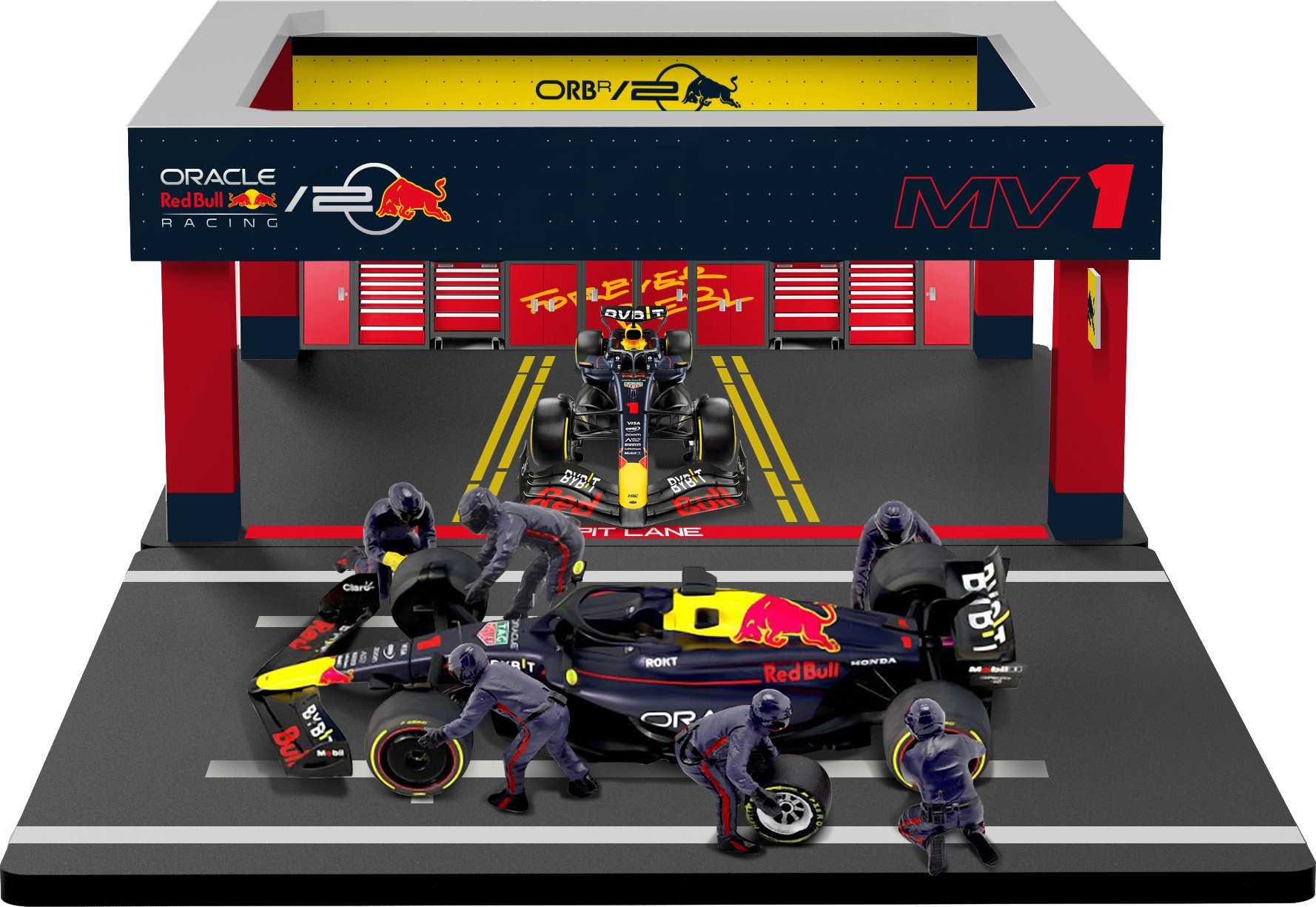 PitBox Set - Ferrari/Red Bull/Mercedes/McLaren 2024 1:43 Bburago