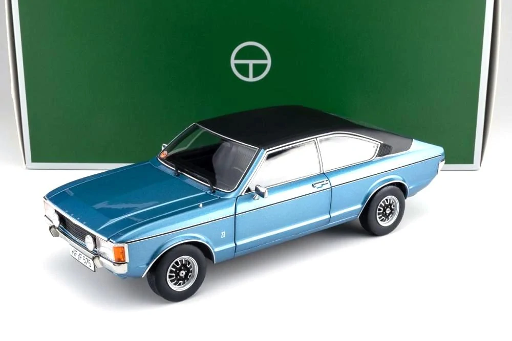 Ford Granada L Coupe light blue metallic/black vinyl top 1:18 Touring Modelcars