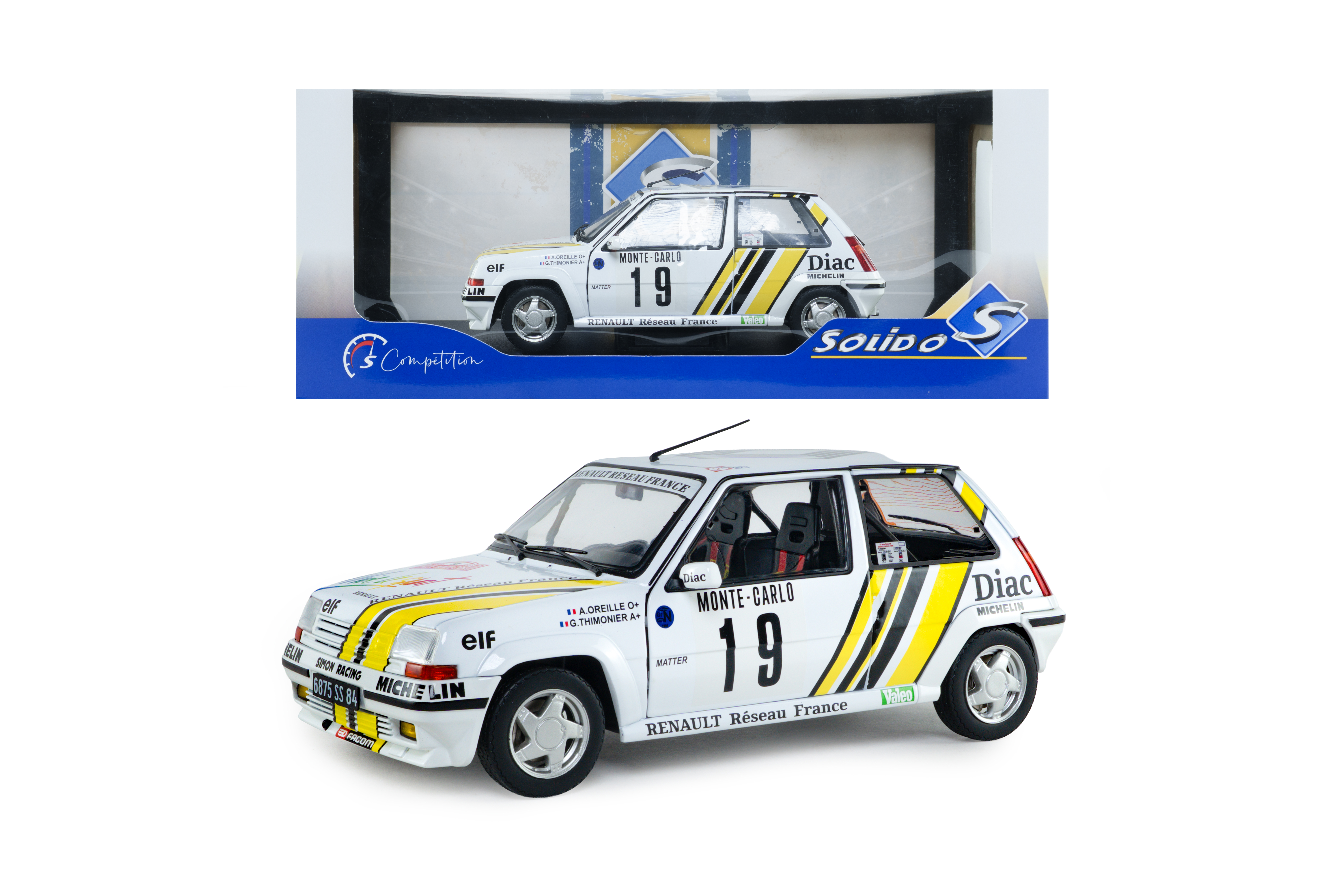 Renault 5 GT Turbo MK2 #19 Oreille/Thimonier Rallye Monte Carlo 1989 1:18 Solido