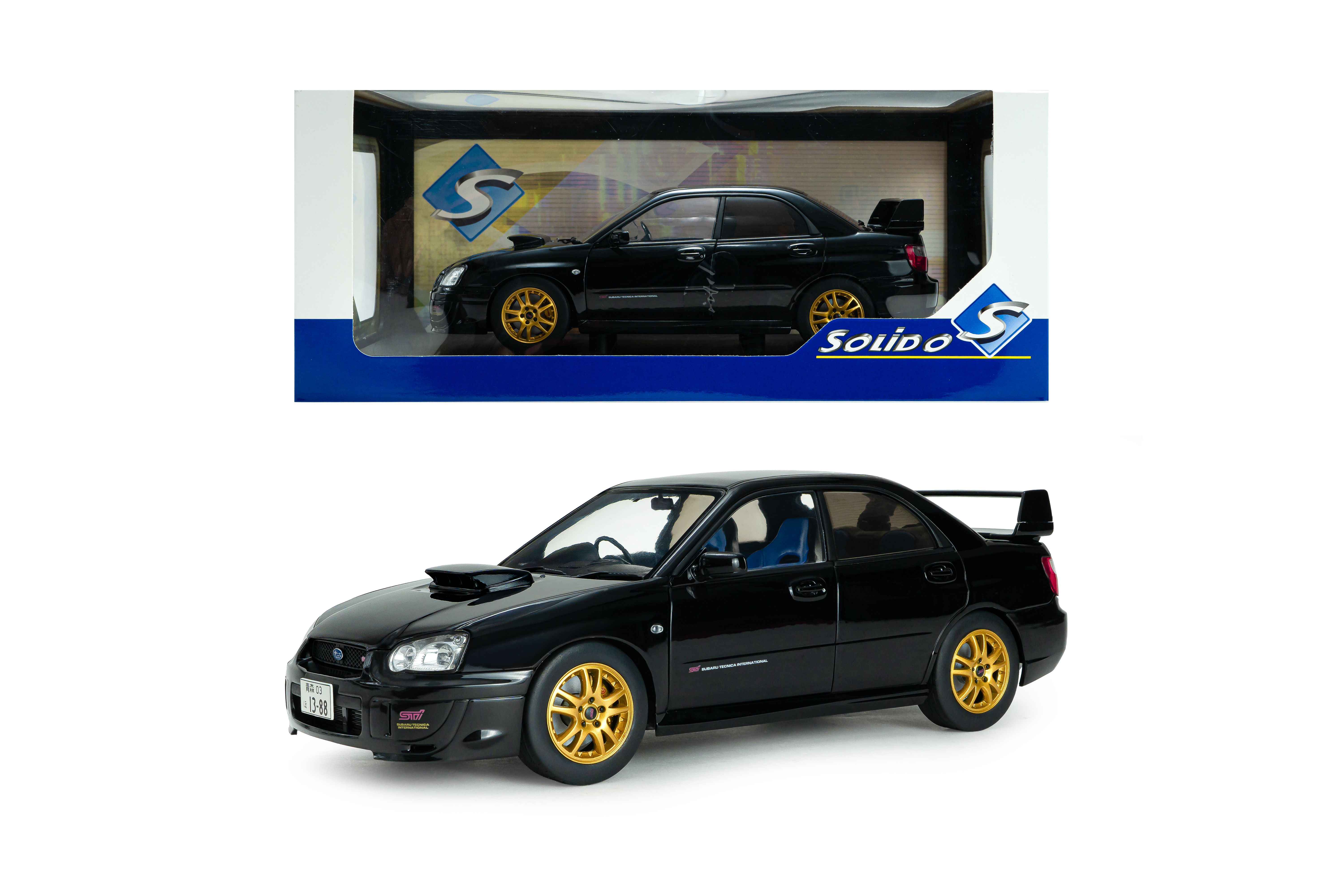 Subaru Impreza WRX STI 2004 Java black pearl 1:18 Solido