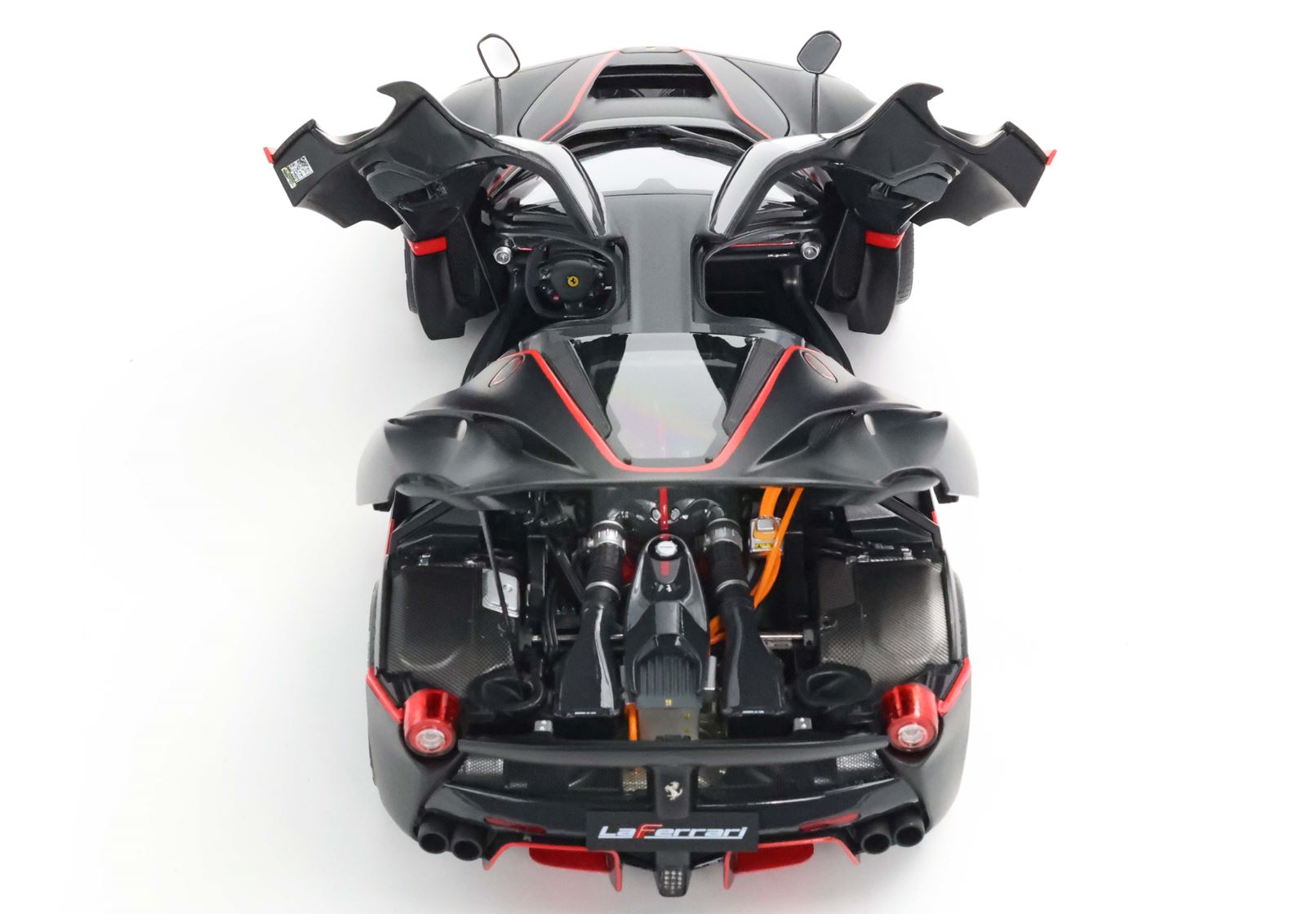 Ferrari LaFerrari Matt black with red stripes Fernando Alonso car 1:18 B.B.R.