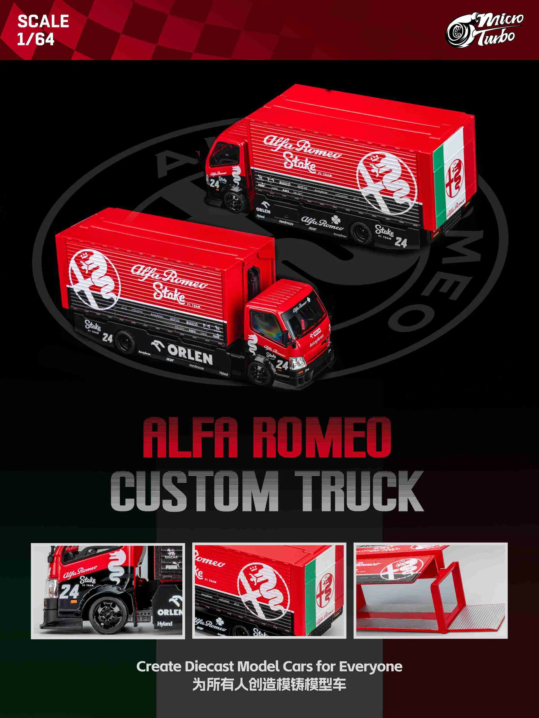 Alfa Romeo Custom Tow red/black 1:64 Microturbo