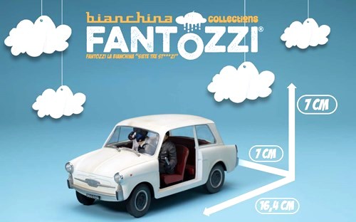 Autobianchi 4 Seats *TV-Series Fantozzi* 1975 with Figurines Fantozzi and Miss Silvani 1:18 CLC