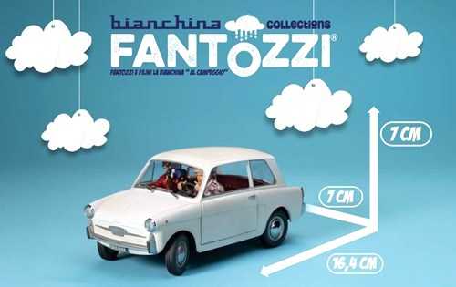 Autobianchi 4 Seats *TV-Series Fantozzi* 1983 with Figurines Fantozzi and Filini 1:18 CLC