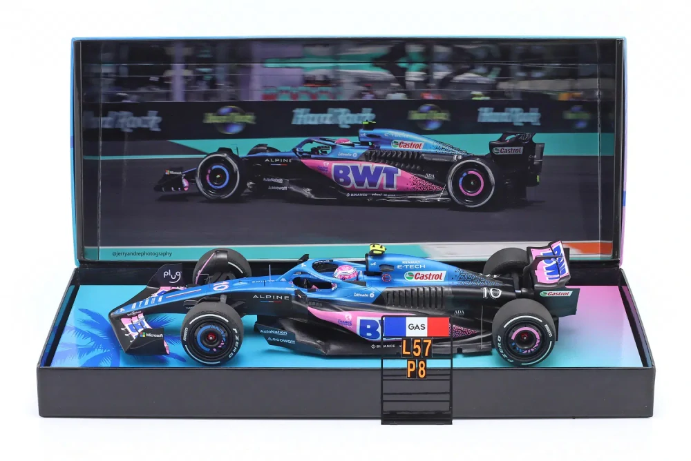 Alpine BWT F1 Team A523 #10 Pierre Gasly 8th Miami GP 2023 1:18 Minichamps
