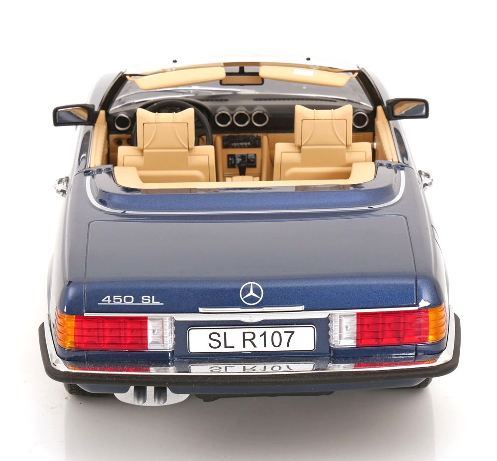 Mercedes-Benz 450SL R107 Europe 1985 blue metallic 1:12 KK Scale