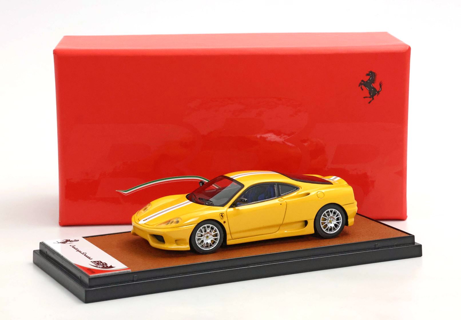 Ferrari 360 Challenge Stradale Giallo Modena with italian stripe 1:43 B.B.R.