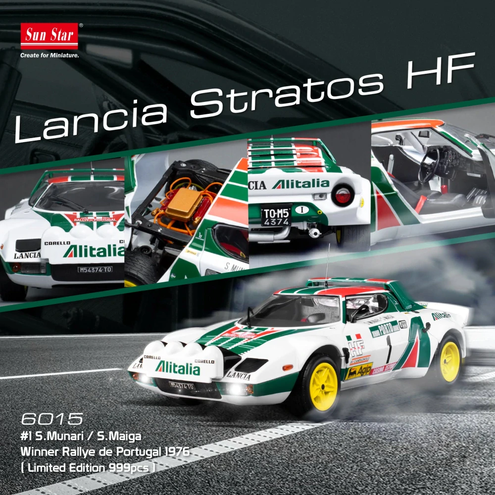 Lancia Stratos HF #1 Munari/Maiga Rally Portugal 1976 1:18 Sun Star