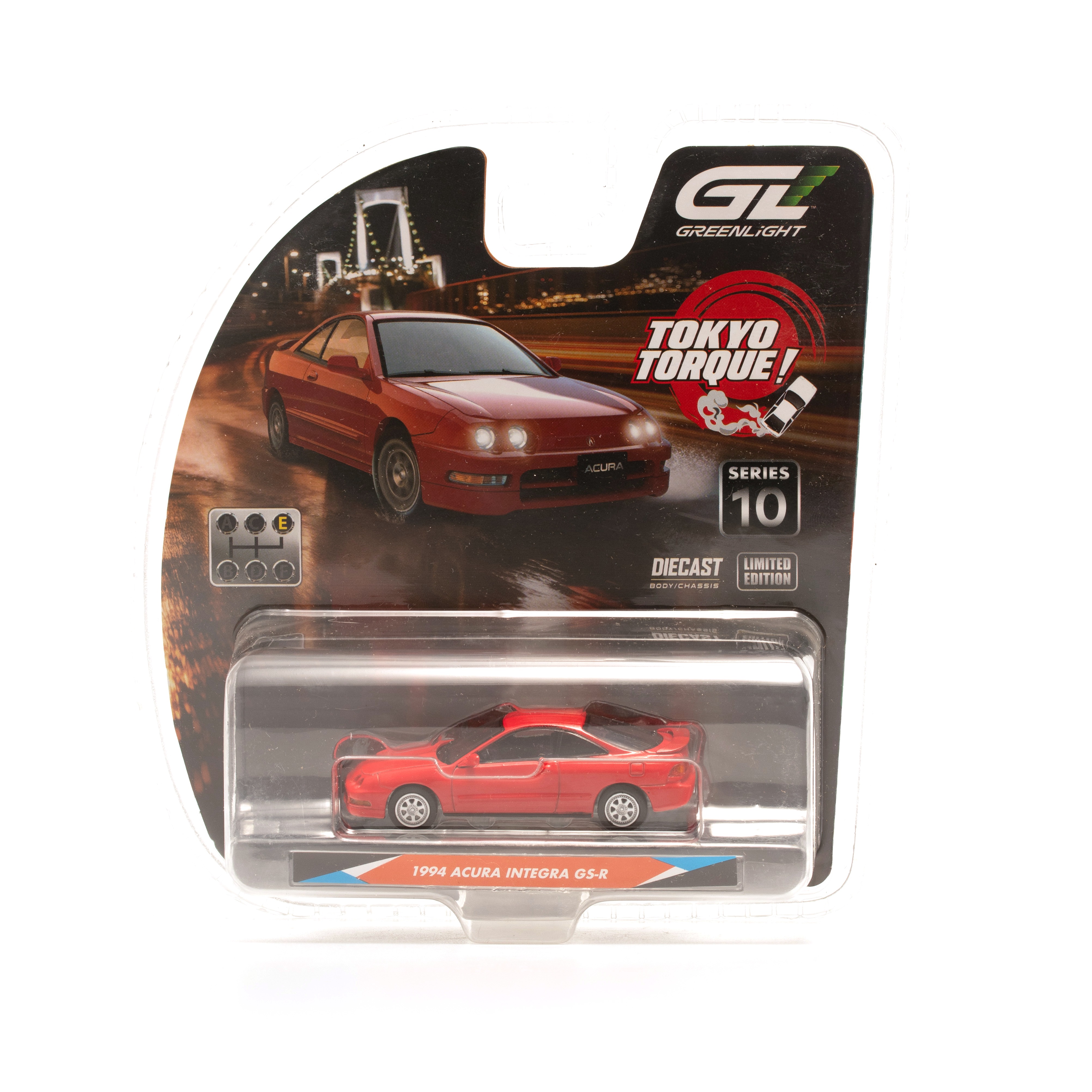 Acura Integra GS-R 1994 With Custom Wheels *Tokyo Torque Series 10* milano red 1:64 Greenlight
