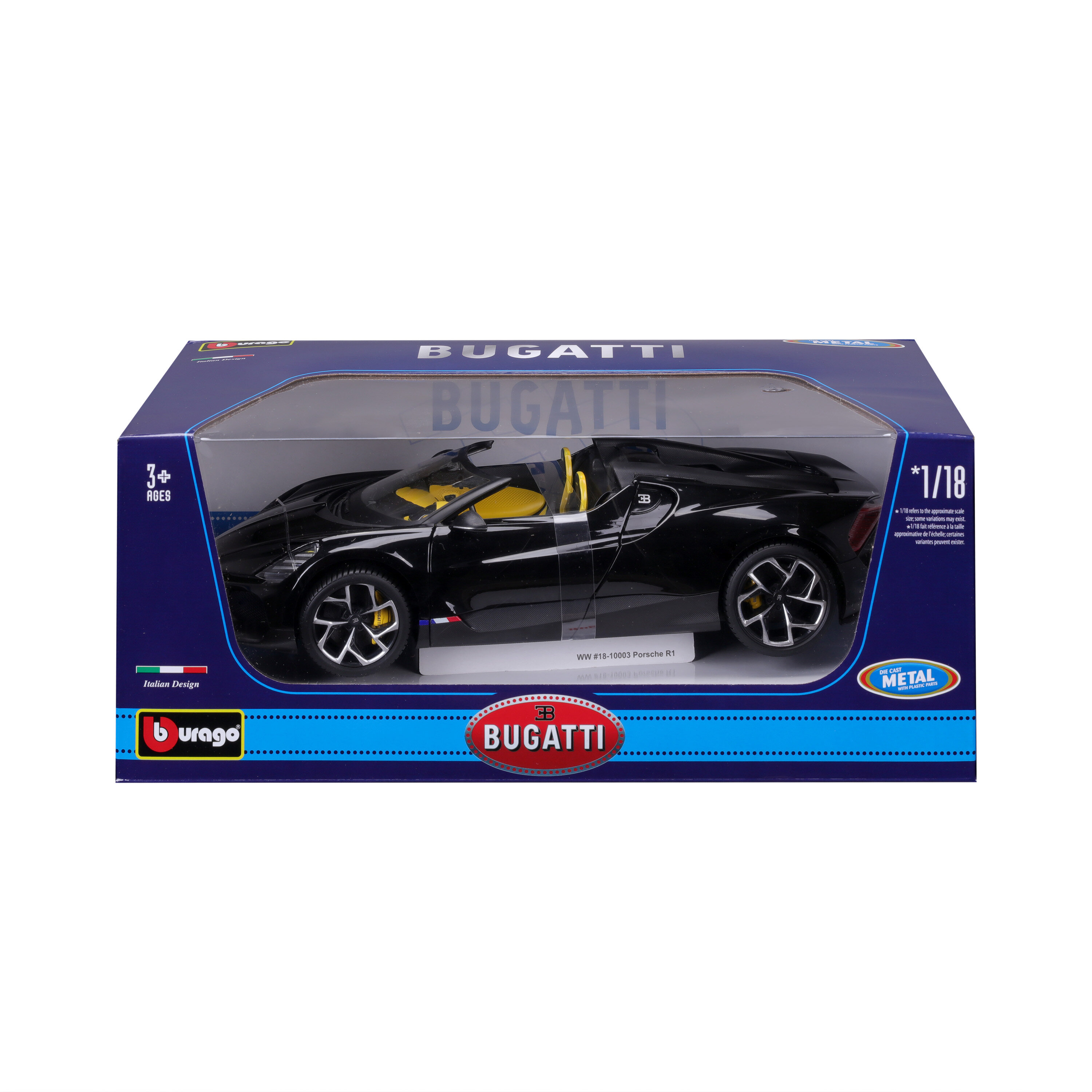 Bugatti W16 Mistral Cabriolet black 1:18 Bburago
