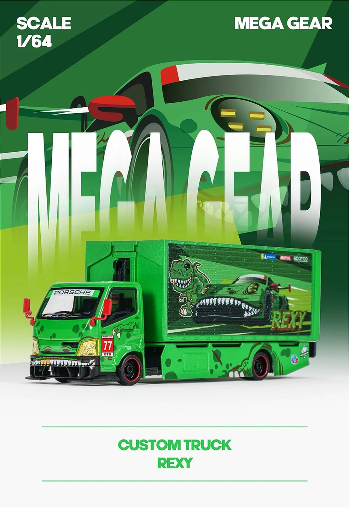 Custom Box Truck *Rexy* green 1:64 Mega Gear
