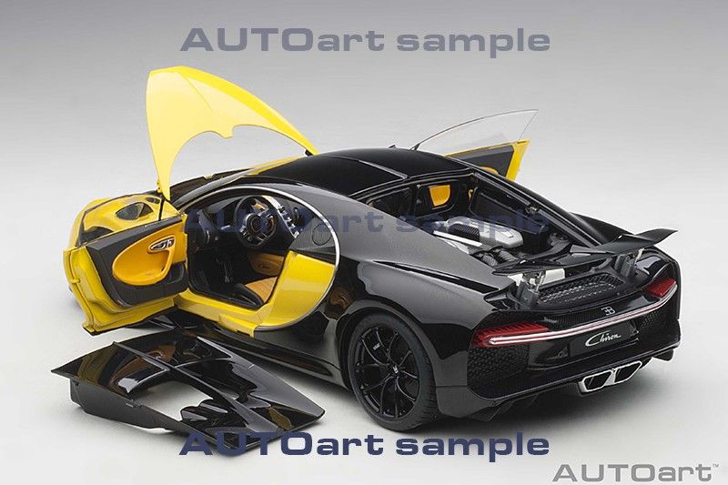 Bugatti Chiron 2017 jaune molsheim yellow/nocturne black 1:18 AUTOart