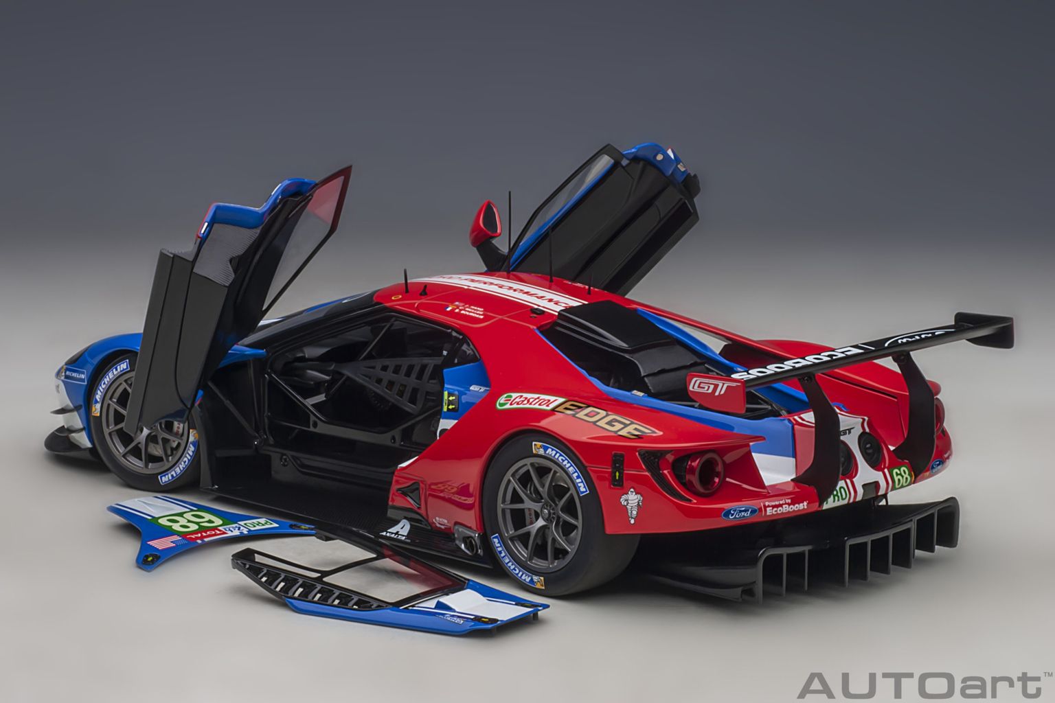 Ford GT Ecoboost 3.5l Turbo V6 #68 Bourdais/Hand/Muller Team Ford Chip Ganassi USA 24H Le Mans 2019 1:18 AUTOart
