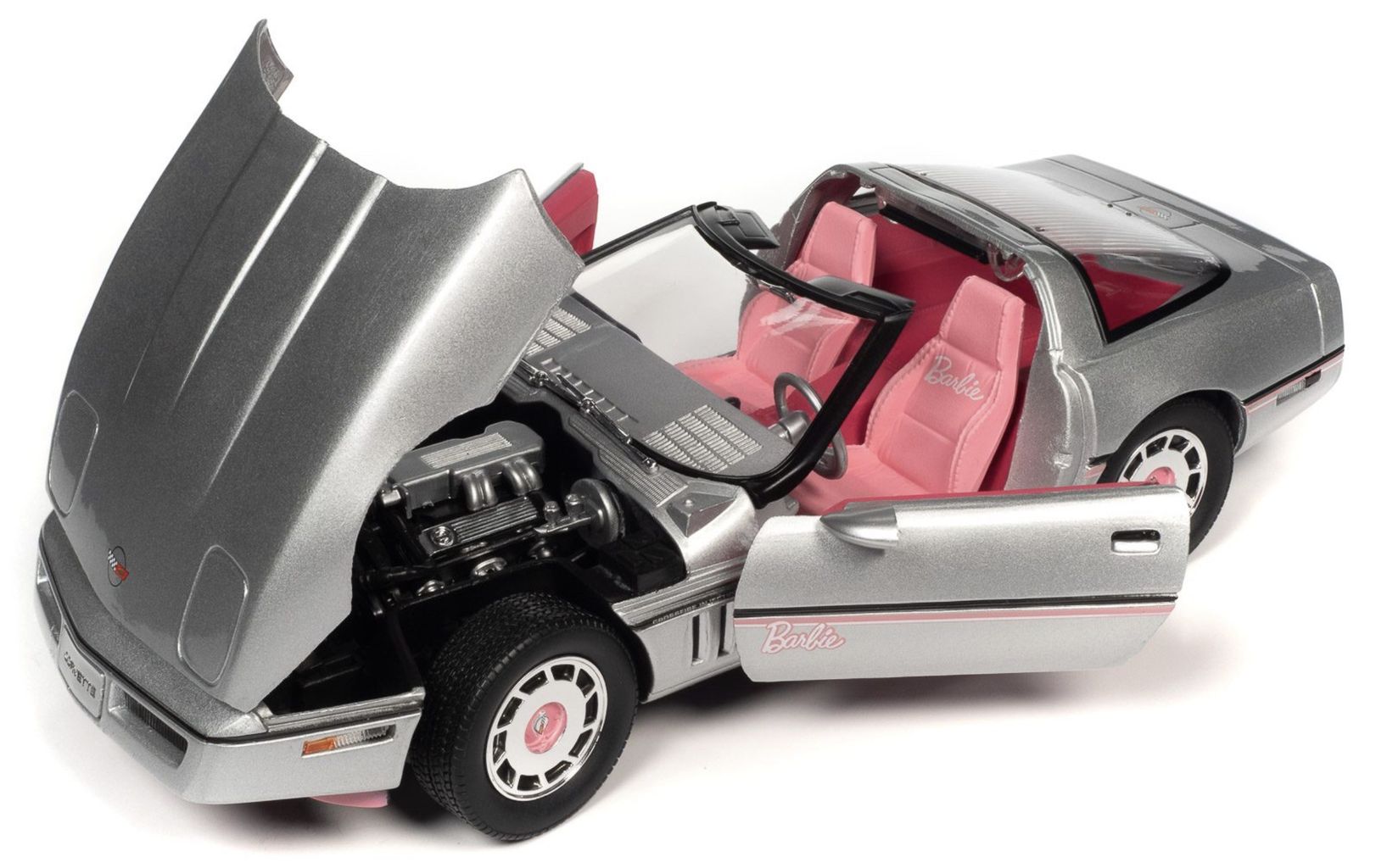 Barbie Chevy Corvette 1986 silver/Barbie pink 1:18 Auto World