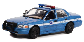 Ford Crown Victoria Police Interceptor Seattle Washington Police 2001 blue 1:24 Greenlight