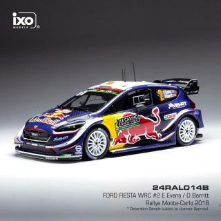 Ford Fiesta WRC #2 Evans/Barritt MS Sport Red Bull Rallye Monte Carlo 2018 1:24 Ixo Models