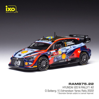 Hyundai i20 N Rally2 #2 Solberg/Edmondson WRC2 Rallye Ypern 2022 1:43 Ixo Models