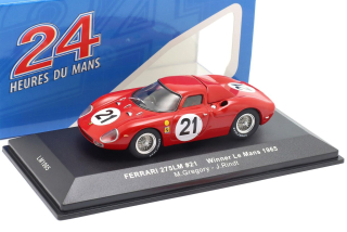 Ferrari 250LM 3.3L V12 Team N.A.R.T. North American Racing #21 Gregory/Rindt Winner 24H Le Mans 1965 1:43 Ixo Models