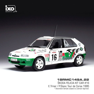 Škoda Felicia Kit Car #16 E.Triner/P.Stanc Rallye Tour de Corse 1995 1:18 Ixo Models