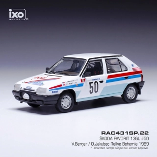 Škoda Favorit 136L #50 Berger/Jakubec Rally Bohemia 1989 1:43 Ixo Models