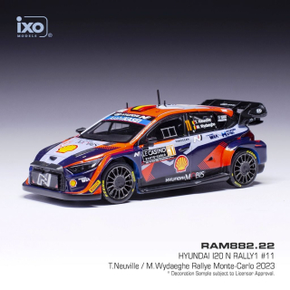 Hyundai i20 N #11 Neuville/Wydaeghe WRC1 Rally Monte Carlo 2023 1:43 Ixo