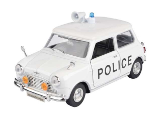 Classic Mini Cooper UK Police white/black 1:18 Motor Max