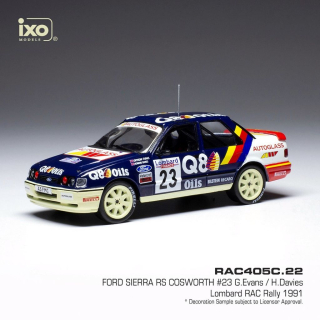 Ford Sierra RS Cosworth #23 Evans/Davies Rallye RAC Lombard 1991 1:43 Ixo Models