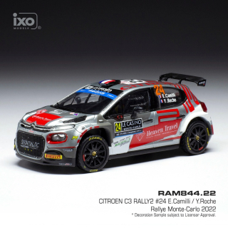 Citroën C3 Rally2 #24 Camilli/Roche WRC Rally Monte Carlo 2022 1:43 Ixo