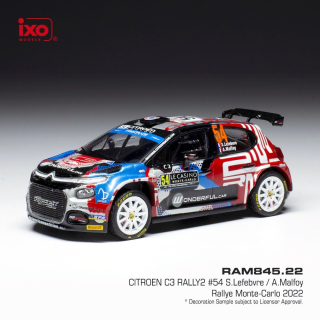 Citroën C3 Rally2 #54 Lefebvre/Malfoy WRC Rally Monte Carlo 2022 1:43 Ixo