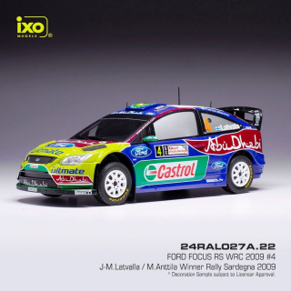 Ford Focus RS #4 Latvala/Antilla WRC Rallye Sardinien 2009 1:24 Ixo Models