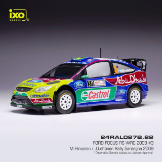 Ford Focus RS #3 Hirvonen/Lehtinen WRC Rallye Sardinien 2009 1:24 Ixo Models