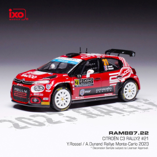 Citroen C3 #21 Rossel/Dunand WRC2 Rally Monte Carlo 2023 1:43 Ixo Models