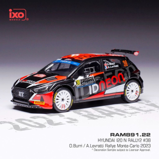 Hyundai i20 N #38 Burri/Levratti WRC2 Rally Monte Carlo 2023 1:43 Ixo Models